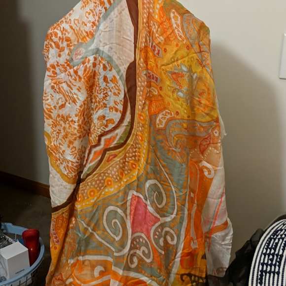 NWT oversized hand printed scarf - Picture 1 of 4